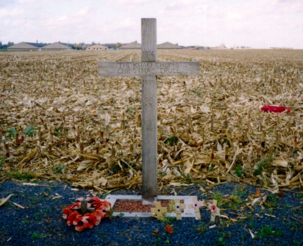 A cross stands in Belguim as a constant reminder of the WW1 Christmas Truce in December 1914